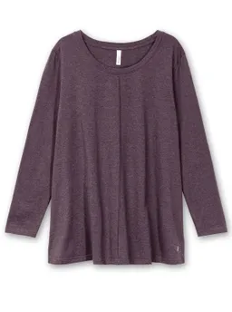 sheego Langarmshirt aubergine-meliert – Produktbild 1 von 1