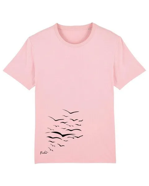 Human Family Human Family Bio Unisex T-Shirt "Create - Free Birds" in verschiedenen Farben, Cotton-pink, – Produktbild 4 von 4