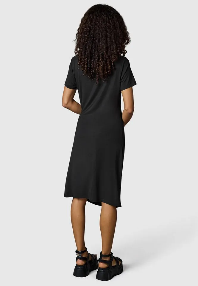 ragwear ragwear Shirtkleid Knotta Kurzarm Sommerkleid mit seitlichem Bindeband, Schwarz, – Produktbild 3 von 4