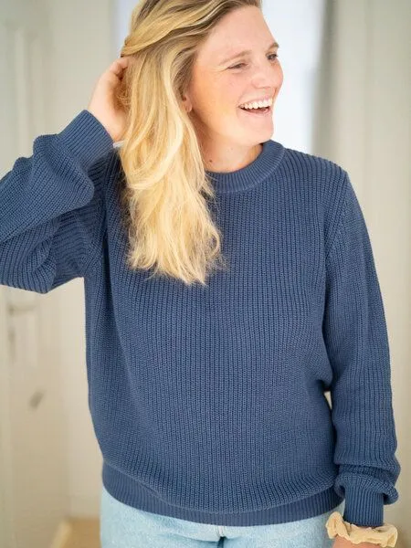 FUXBAU FUXBAU 4Seasons Frauen Strickpullover, Blaugrau, – Produktbild 2 von 4
