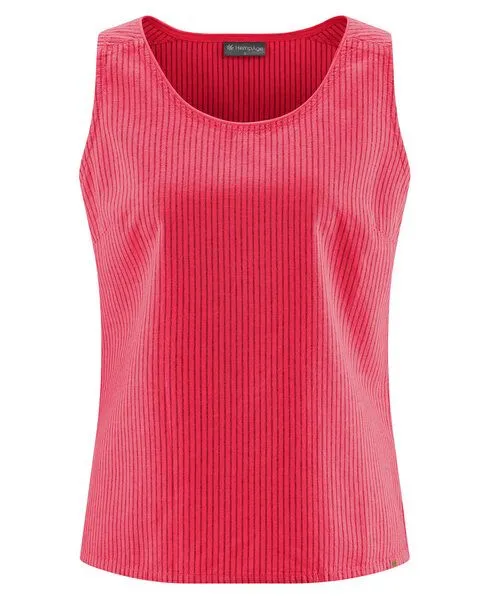 HempAge HempAge gestreiftes Tanktop Hanf/Biobaumwolle, Magnolia(rot), – Produktbild 3 von 4