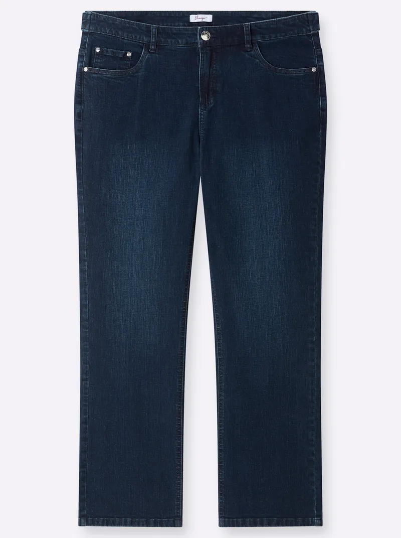 sheego Gerade Jeans dark blue, Dark blue, – Produktbild 1 von 2