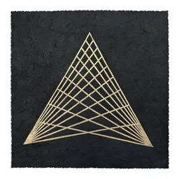 Veskor Cassiopeia Veskor Cassiopeia TRIANGULAR GRID Linoldruck | 22 × 22 cm | Gold auf Schwarz – Produktbild 1 von 1