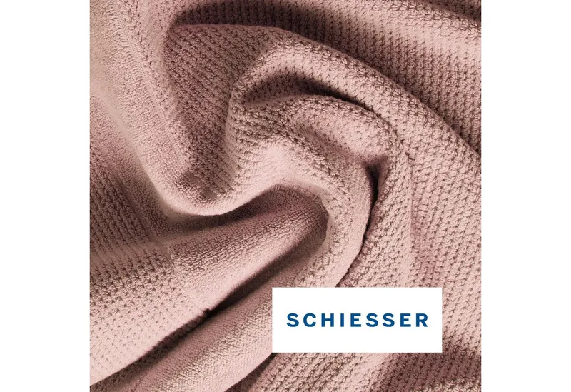 Schiesser Schiesser Handtücher Turin aus 100% Baumwolle in dezenter Reiskornoptik, Frottier (Set, 4-St), OEKO-TEX® MADE IN GREEN, Rosa, – Produktbild 3 von 5