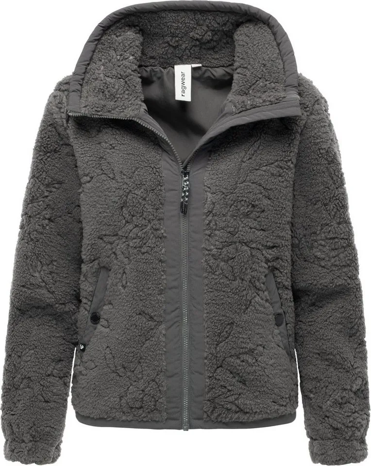 ragwear ragwear Plüschjacke Nordicka II Sportliche Teddy-Fleecejacke mit verstellbarem Kragen, Grau, – Produktbild 5 von 5