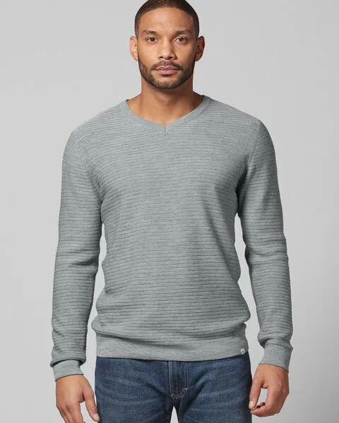 HempAge HempAge Klassischer V-Kragen Pullover Wolle/Hanf/Biobaumwolle, Navy(blau), – Produktbild 2 von 3