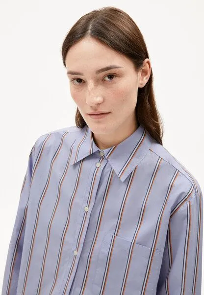 ARMEDANGELS ARMEDANGELS HALIAA STRIPED Damen Bluse aus Bio-Baumwolle, Heather, – Produktbild 3 von 4