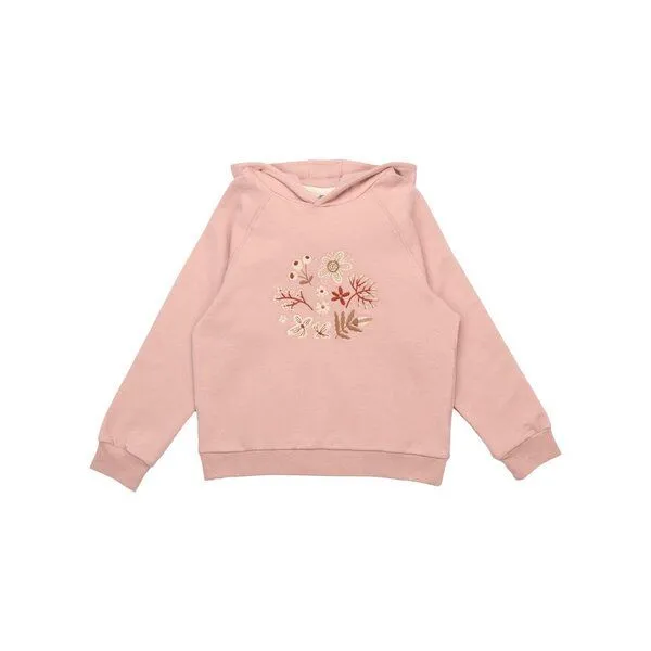 Walkiddy Walkiddy Kinder Hoodie GOTS zertifiziert – Bio-Baumwolle, Rosa mit Blumenmotiv, Kapuze, weich & bequem, Pink, – Produktbild 1 von 2