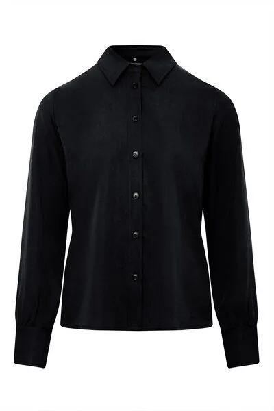 KOMODO Komodo Longsleeve Bluse Kenji aus Tencel, Schwarz (black), – Produktbild 3 von 3