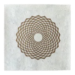 Veskor Cassiopeia Veskor Cassiopeia ETERNA FLORO Heilige Geometrie Linoldruck | 21 × 21 cm | Gold auf Naturweiß – Produktbild 1 von 1