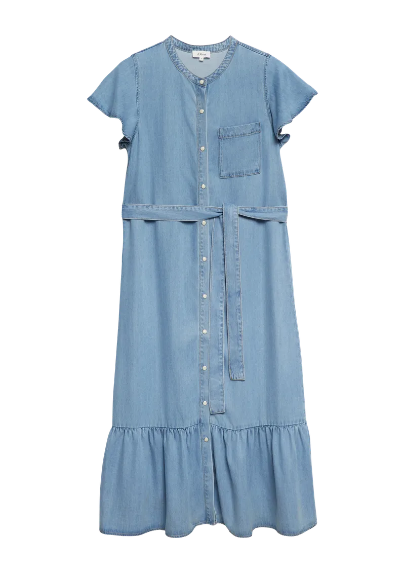 s.Oliver Denimkleid aus Lyocell, Blau, – Produktbild 1 von 3