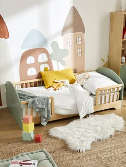 Vertbaudet Kinderbett REGENBOGEN mit Fallschutz – Produktbild 1 von 1