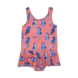 Walkiddy Mädchen Badeanzug GOTS-zertifiziert aus Bio-Baumwolle, rosa mit sommerlichem Print – Walkiddy, weich, elastisch & hautfreundlich – Produktbild 1 von 1