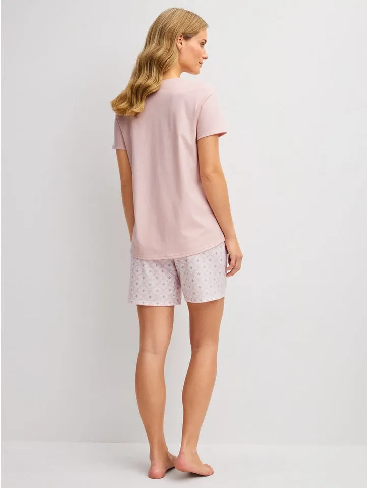 CALIDA CALIDA Shorty Blooming Nights Damen (2 tlg) weich und angenehm leicht, Rosa, – Produktbild 4 von 4