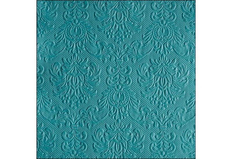Ambiente Luxury Paper Products Papierserviette, Servietten Papier 33x33cm Elegance geprägt 15 Stück Petrol, Blau, – Produktbild 1 von 1