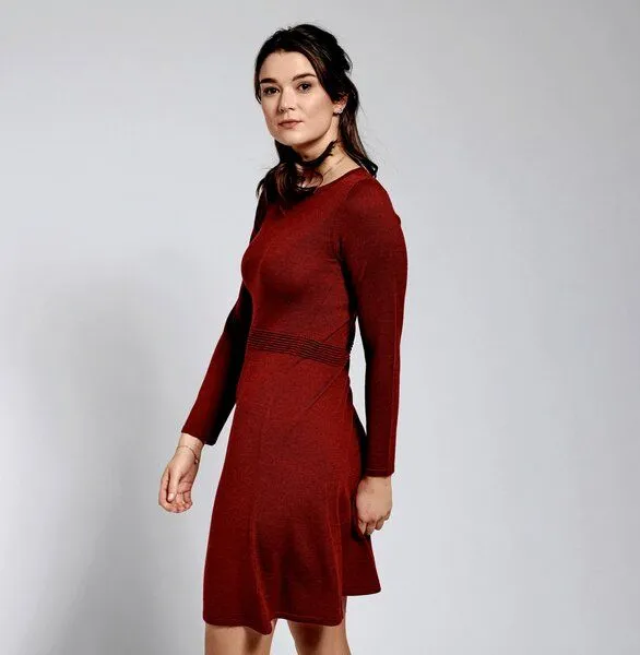 Kokon Zwo Kokon Zwo Kleid Teilungsrippe 100% Merinowolle (ÖKO TEX), Merlot, – Produktbild 3 von 3
