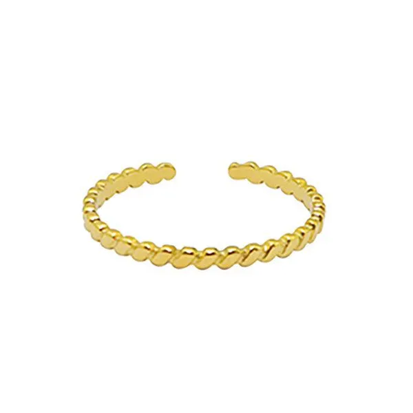 ELEKTROPULLI Größenverstellbarer Fine Lines Ring ca. Ø 17 - 19mm von Elektropulli, Gold, – Produktbild 1 von 1