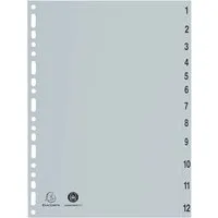 Exacompta Exacompta Register aus Recyclingkunststoff 12-teilig, DIN A4 – Produktbild 1 von 1