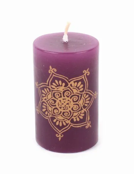 El Puente El Puente Stumpenkerze "Mandala" | Fair Trade & Handmade aus Indien, Rosa, – Produktbild 1 von 1