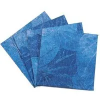 Sundara Sundara 4er-Set Untersetzer "Lotus Pond" mit Blattabdrücken, Blau, – Produktbild 1 von 1