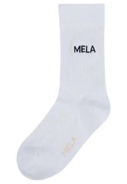 MELA MELA Gerippte Socken Stickerei 1er Pack, Weiss / mela, – Produktbild 1 von 2