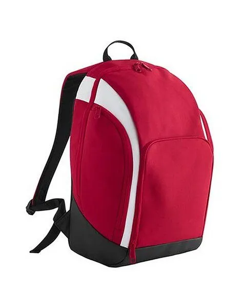 BagBase BagBase Rucksack Teamwear Internes Laptop Fach Organizer Fach Recyceltes Polyester, Rot/weiss, – Produktbild 2 von 4