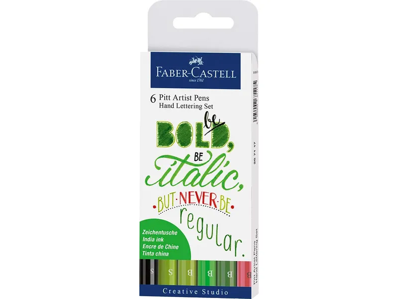 Faber-Castell Faber-Castell Tuschestifte-Set, Grüntöne, Pitt Artist Pen, Handlettering-Set, 6 Stk. – Produktbild 2 von 2