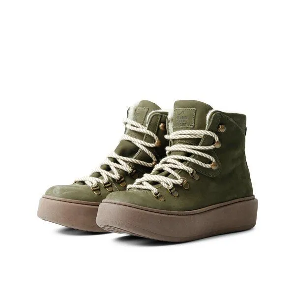 Grand Step Shoes Grand Step Shoes Benja, gefütterte Schnürboots, Oliv, – Produktbild 1 von 4