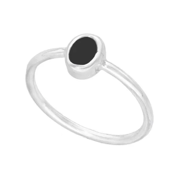 pakilia pakilia Silber Ring oval Fair-Trade und handmade, Schwarz, – Produktbild 2 von 4