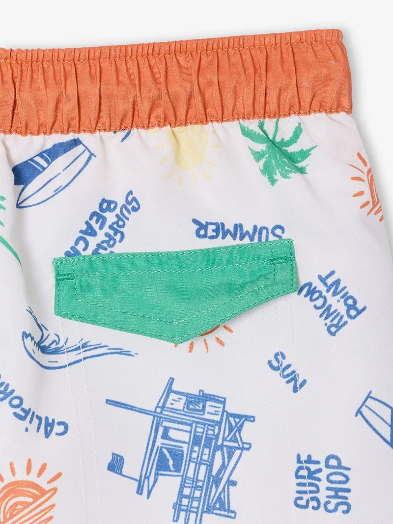 Vertbaudet Badehose Surferprint Jungen, Weiß meliert, – Produktbild 4 von 4