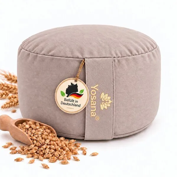 Yosana Yosana Yogakissen rund, Meditationskissen 30x15cm, Taupe light, – Produktbild 6 von 8