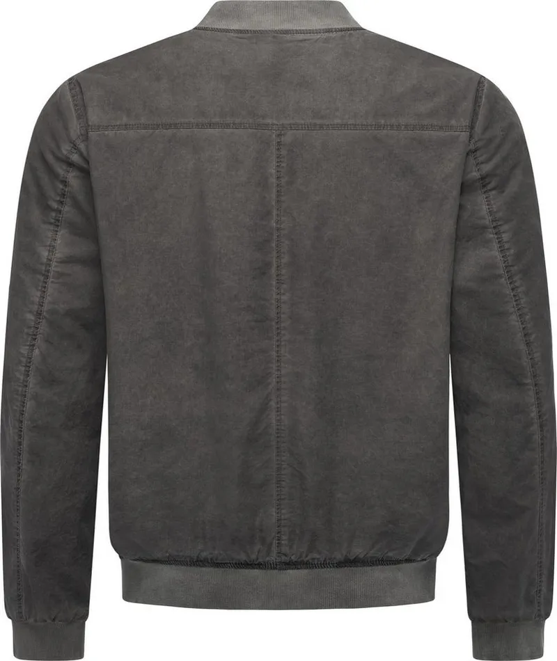 ragwear ragwear Bomberjacke Daq lässige Herren Jacke kurz mit Rippstrickbündchen, Grau, – Produktbild 4 von 4
