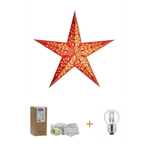 Mitienda Shop Mitienda Shop Papierstern Festival orange Weihnachtsstern aus Recyclingpapier – Produktbild 2 von 3