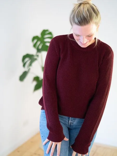 FUXBAU FUXBAU 4Seasons Frauen Strickpullover, Bordeaux, – Produktbild 2 von 4