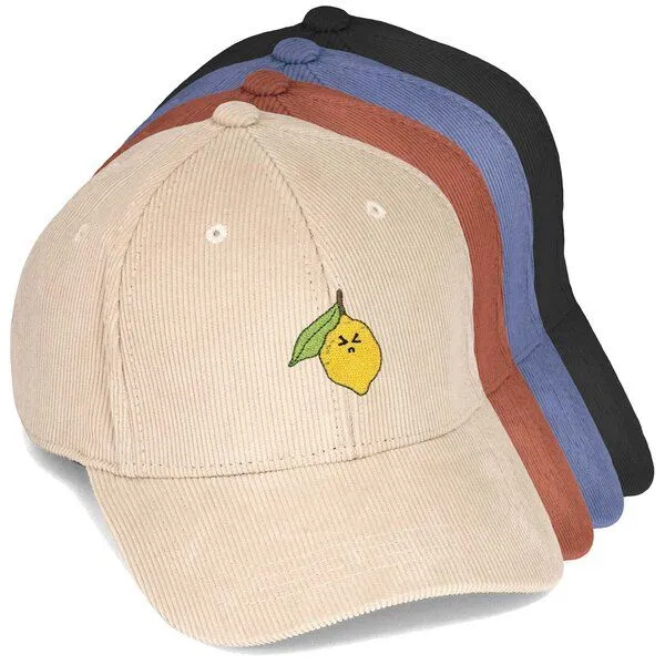 LIGARTI Bestickte Cord Cap – Zitrone – LIGARTI Tiermanufaktur, Sand, – Produktbild 2 von 4
