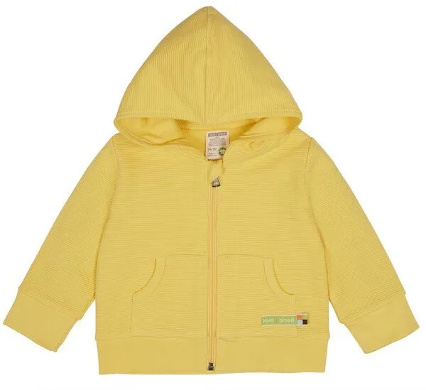 loud + proud loud + proud Babys & Kinder Kapuzenjacke Rippenstruktur, GOTS-zertifiziert, Gold, – Produktbild 1 von 2
