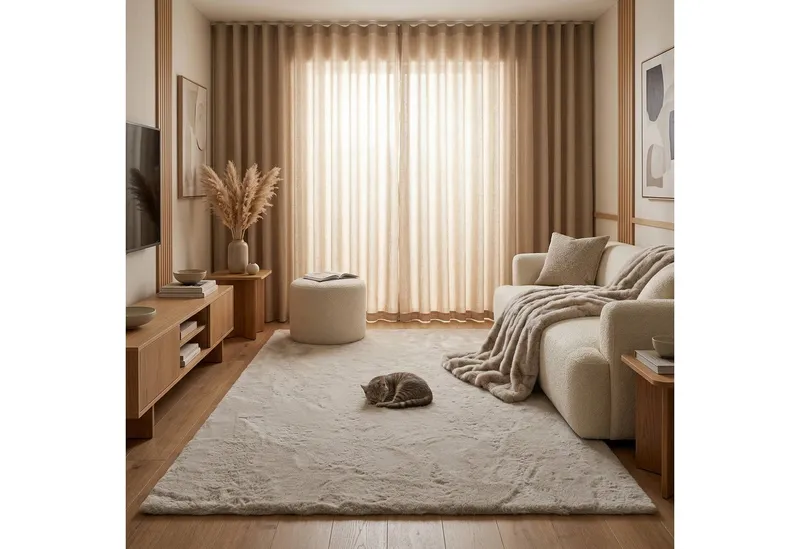 Consilio Concept Fellteppich Teppich Hasenfell Imitat COZY Fell Hochflor rechteckig Höhe: 22 mm, Braun, – Produktbild 6 von 6