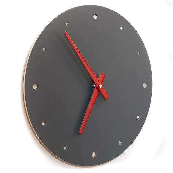 klotzaufklotz klotzaufklotz Wanduhr Linoleum, Pewter, – Produktbild 2 von 4