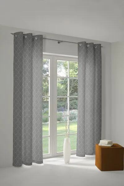 Nature by Adam Nature by Adam Vorhang aus 100% Bio-Baumwolle - Made in Germany - Indian Cortezada Light, Dunkelgrau, – Produktbild 5 von 7