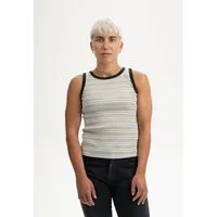 MELA MELA Ripp Tanktop Style DRISNA aus 100% Bio-Baumwolle, Dusty green gestreift, – Produktbild 1 von 1