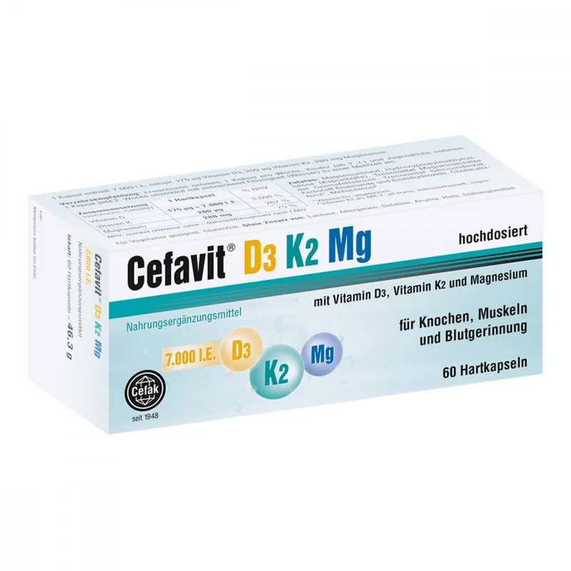 Cefavit Cefavit D3 K2 Mg 7.000 I.e. Hartkapseln – Produktbild 1 von 1