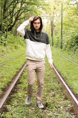 Lucid Collective Lucid Collective Herren vegan Hoodie Unisex Act Schwarz/Creme – Produktbild 1 von 1