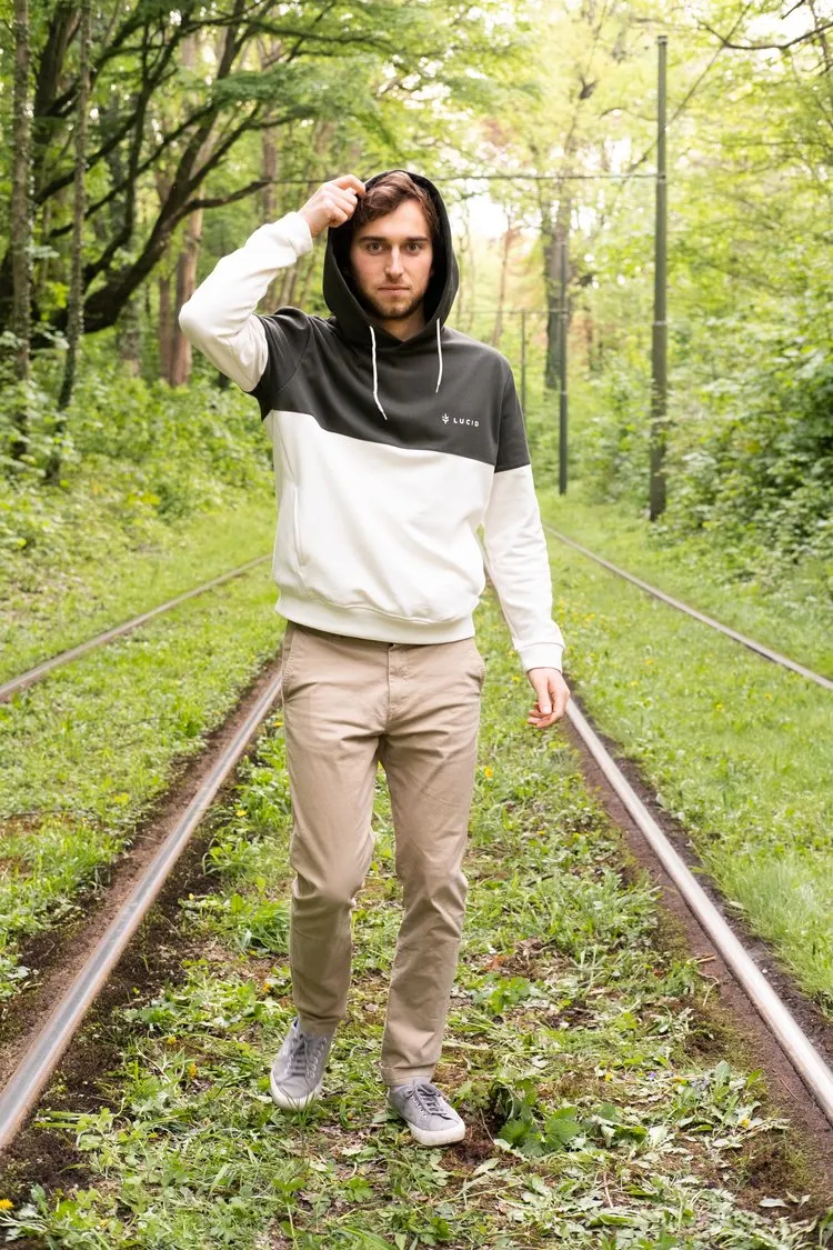Lucid Collective Lucid Collective Herren vegan Hoodie Unisex Act Schwarz/Creme, Schwarz, – Produktbild 1 von 2