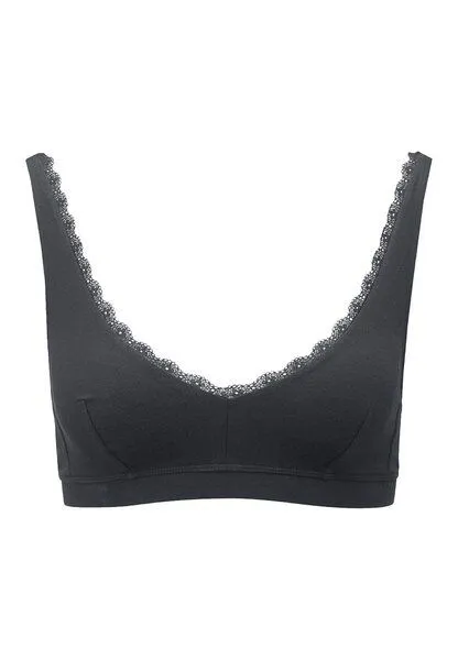 hessnatur hessnatur Bustier COTTON FEEL LACE aus Bio-Baumwolle, Schwarz, – Produktbild 4 von 6