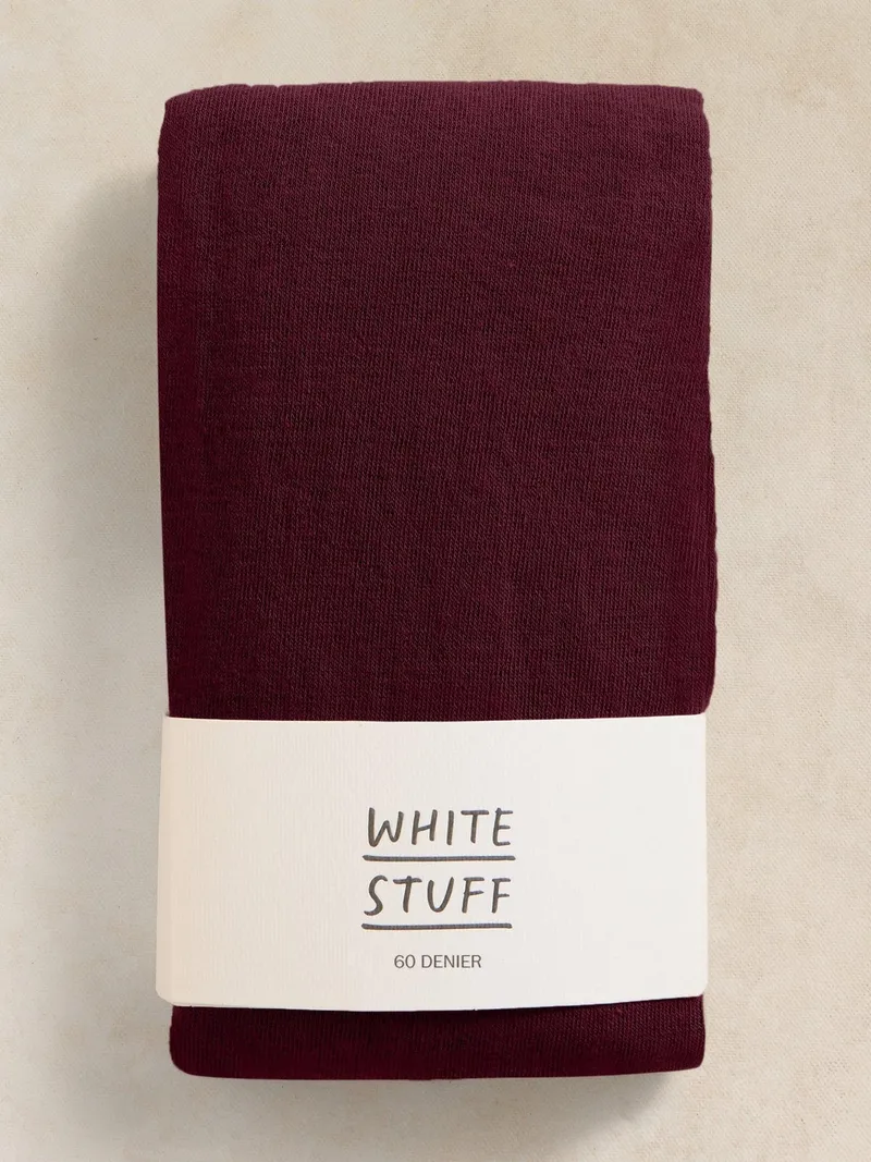 White Stuff Strumpfhose 60 DEN - S, Dunkelpflaume, – Produktbild 1 von 2