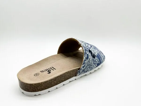 thies Veganer Rec Denim Pool Slide "thies ® PET" aus recyceltem PES, Blau (denim blau), – Produktbild 4 von 4