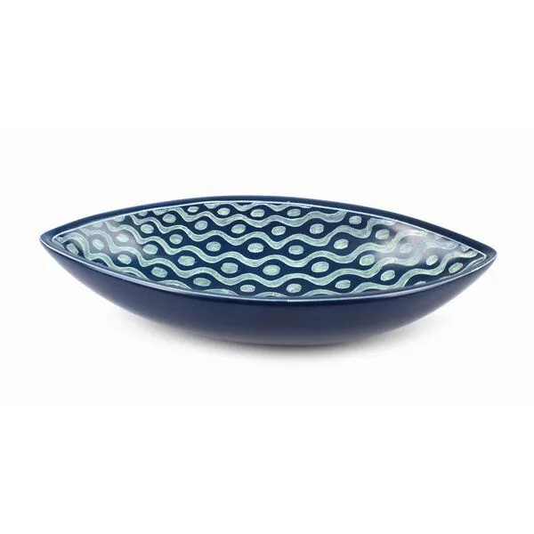 El Puente El Puente Schale "Blue Waves" | Fair Trade & Handmade aus Kenia, Blau,weiß, – Produktbild 1 von 3