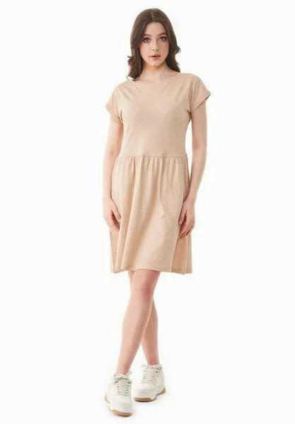 ORGANICATION ORGANICATION Slub-Jersey-Kleid aus Bio-Baumwolle, Soft beige, – Produktbild 1 von 4