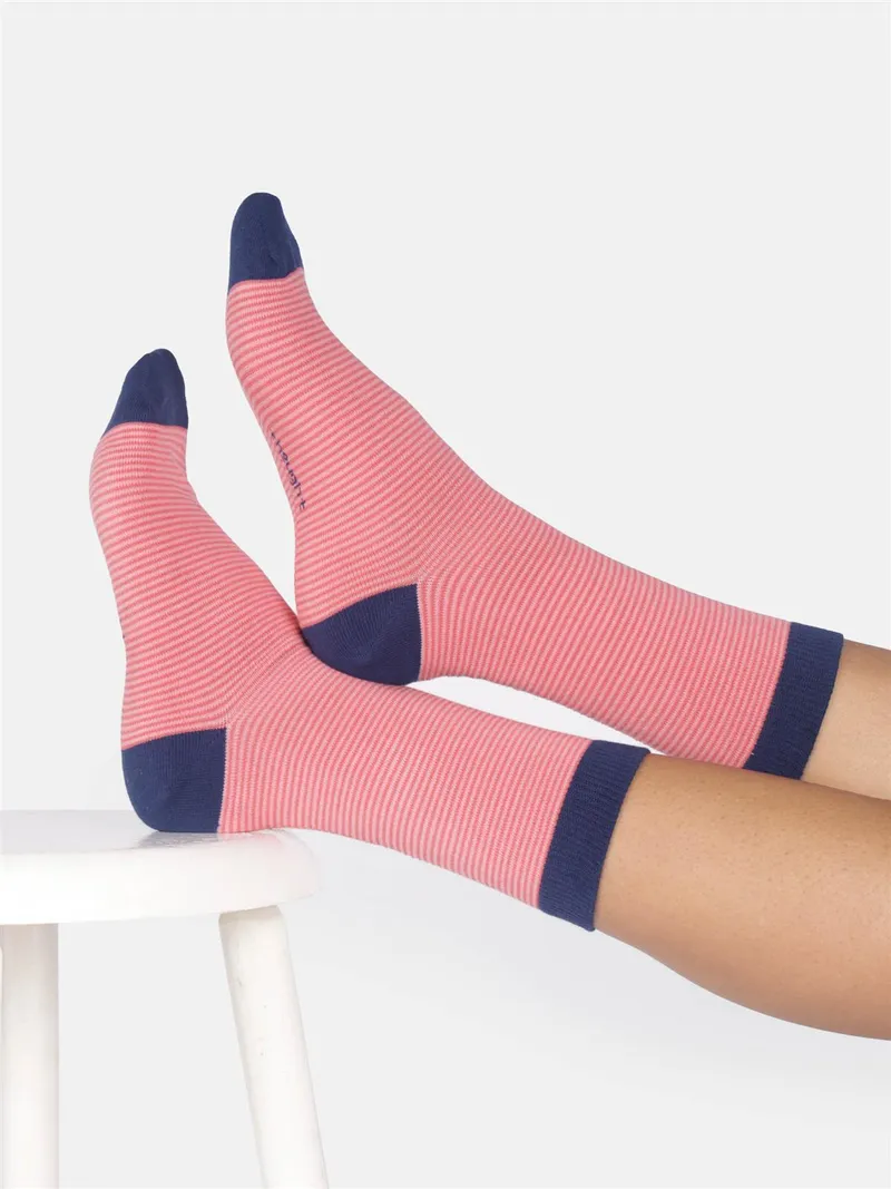 Thought Socken Modell: Stripe Crew, Cherry blossom pink, – Produktbild 1 von 1