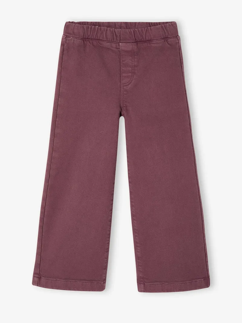 Vertbaudet Weite Mädchen Hose mit Dehnbund BASIC, Dunkelviolett, – Produktbild 1 von 3